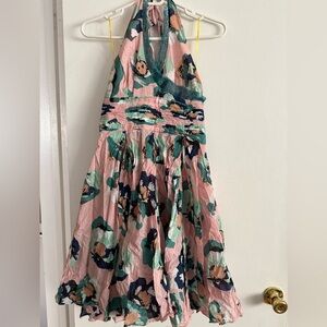 Catherine Malandrino Pink and Green Floral Dress